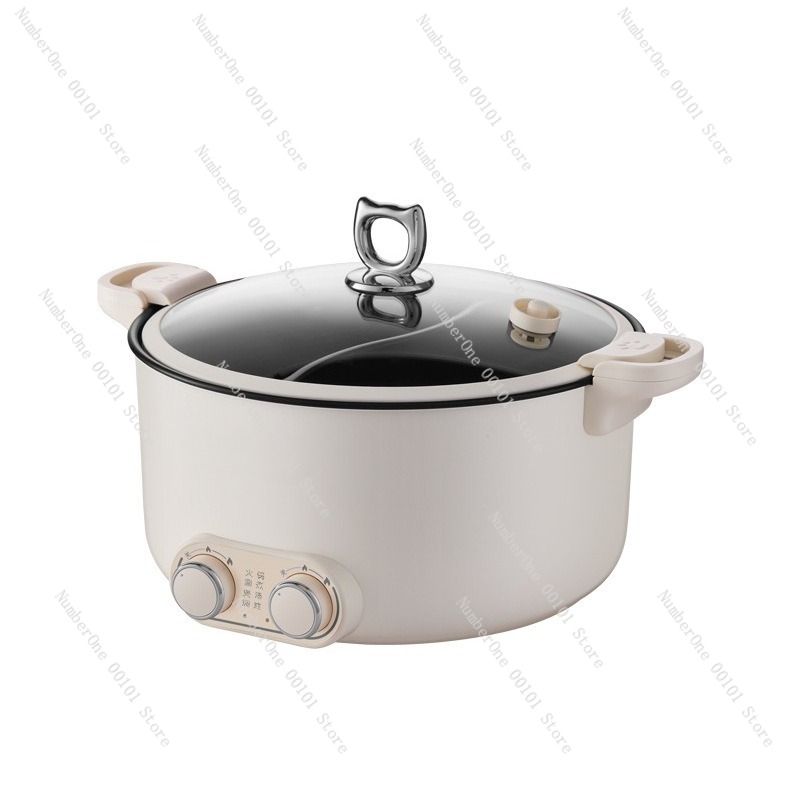 Kitchen Appliances Home - قدر كهربائي مزدوج سعة 6 لتر