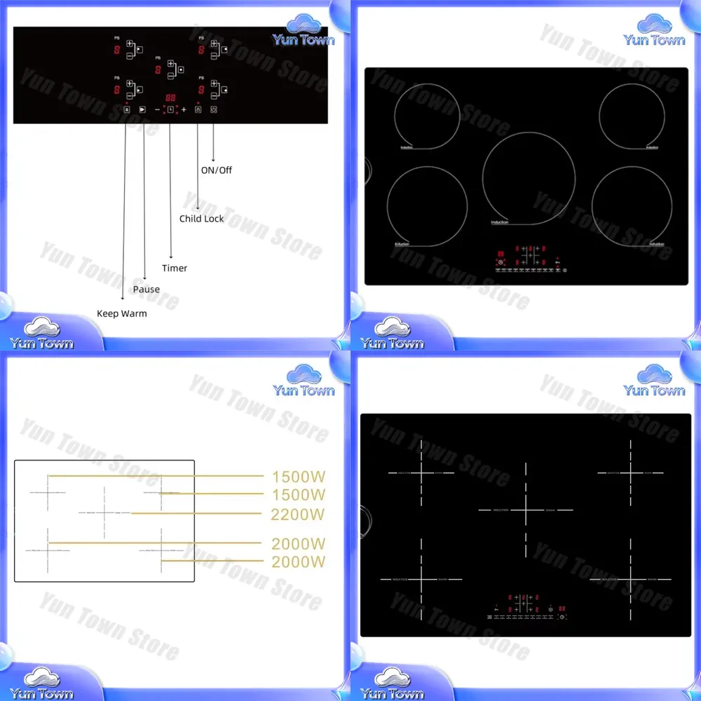 Kitchen Appliances Wholesale - موقد كهربائي بخمس شعلات للتركيب المدمج