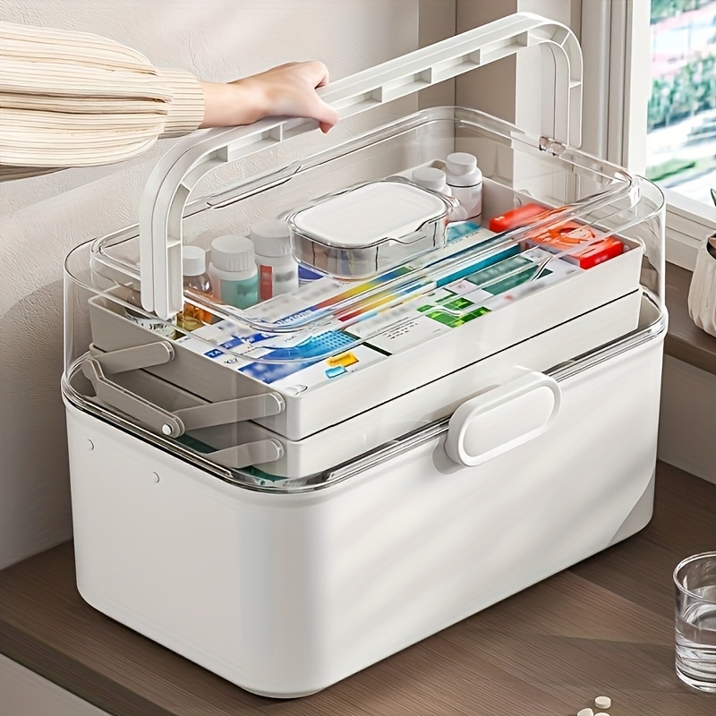 Kitchen Appliances In White - صندوق تخزين أدوية كبير السعة بغطاء