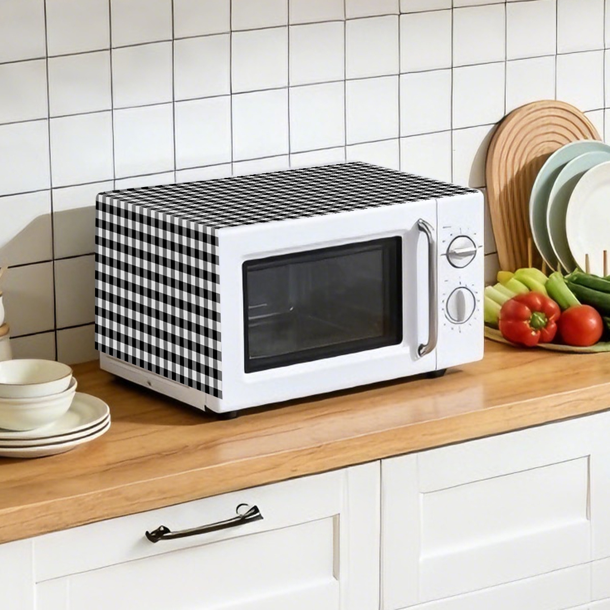 غطاء واقي للميكروويف بنقشة مرب - مراجعة Kitchen Appliances In White وسعره
